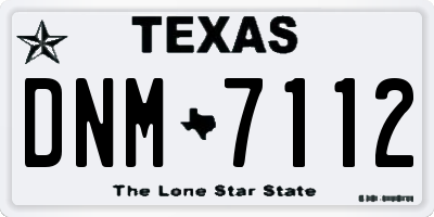 TX license plate DNM7112