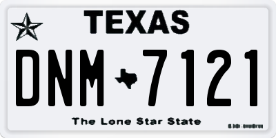 TX license plate DNM7121