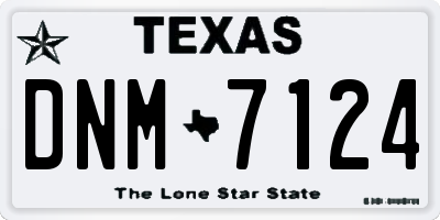 TX license plate DNM7124
