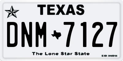 TX license plate DNM7127