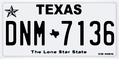 TX license plate DNM7136
