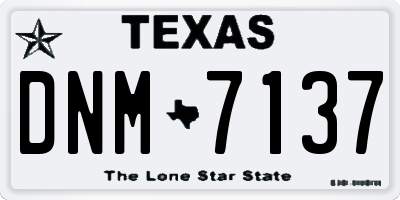 TX license plate DNM7137