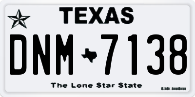 TX license plate DNM7138
