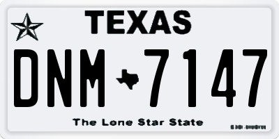 TX license plate DNM7147