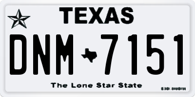 TX license plate DNM7151