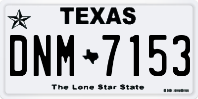 TX license plate DNM7153