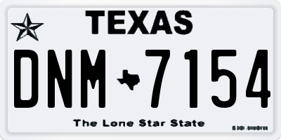TX license plate DNM7154
