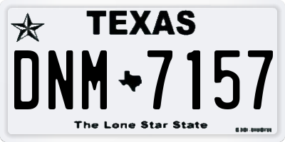 TX license plate DNM7157