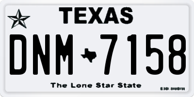 TX license plate DNM7158