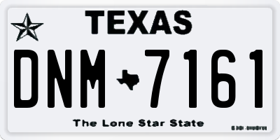 TX license plate DNM7161