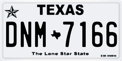 TX license plate DNM7166