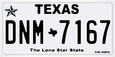 TX license plate DNM7167