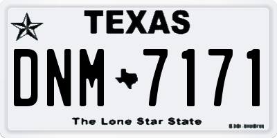 TX license plate DNM7171