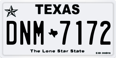 TX license plate DNM7172