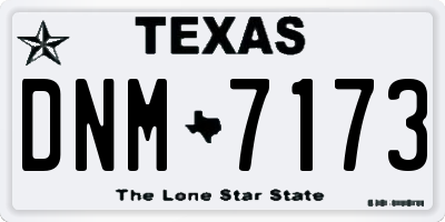 TX license plate DNM7173