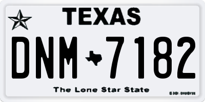 TX license plate DNM7182
