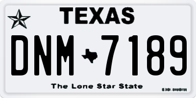 TX license plate DNM7189