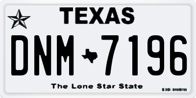 TX license plate DNM7196