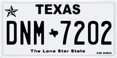 TX license plate DNM7202