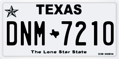 TX license plate DNM7210