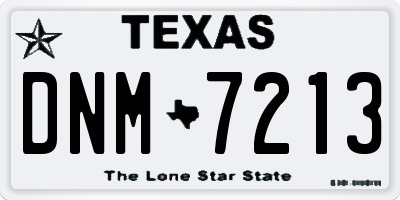 TX license plate DNM7213