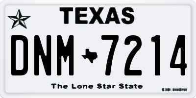 TX license plate DNM7214