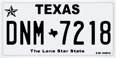 TX license plate DNM7218
