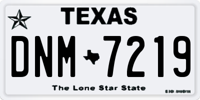 TX license plate DNM7219