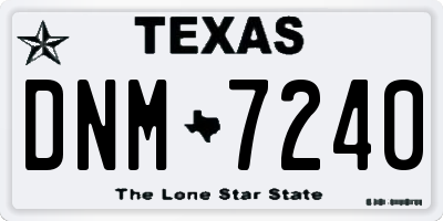 TX license plate DNM7240