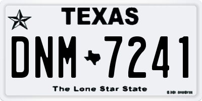 TX license plate DNM7241