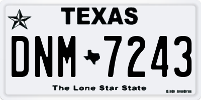 TX license plate DNM7243