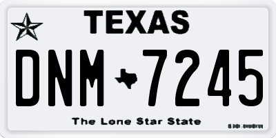 TX license plate DNM7245