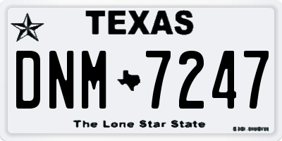 TX license plate DNM7247