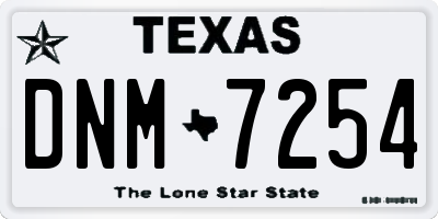 TX license plate DNM7254