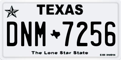 TX license plate DNM7256
