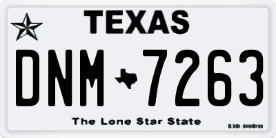 TX license plate DNM7263
