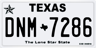 TX license plate DNM7286