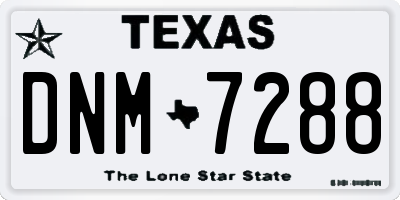 TX license plate DNM7288