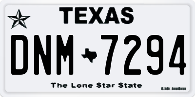 TX license plate DNM7294