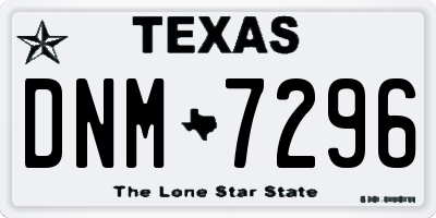 TX license plate DNM7296