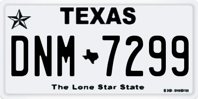 TX license plate DNM7299