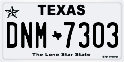 TX license plate DNM7303