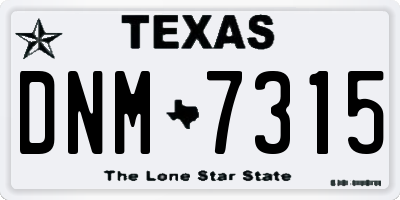 TX license plate DNM7315