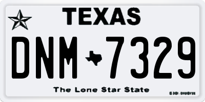 TX license plate DNM7329