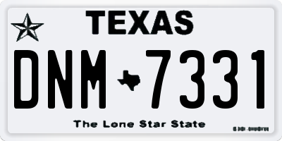 TX license plate DNM7331