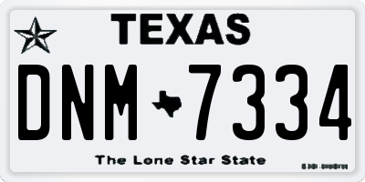 TX license plate DNM7334