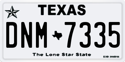 TX license plate DNM7335