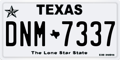 TX license plate DNM7337