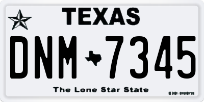 TX license plate DNM7345