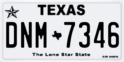 TX license plate DNM7346